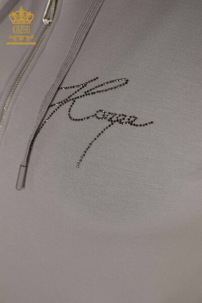 Женский спортивный костюм с капюшоном оптом серый - 20392 | КАZЕЕ - 4