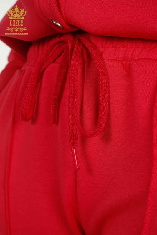 Оптовая продажа женского спортивного костюма с пуговицами цвета фуксии - 17555 | КAZEE