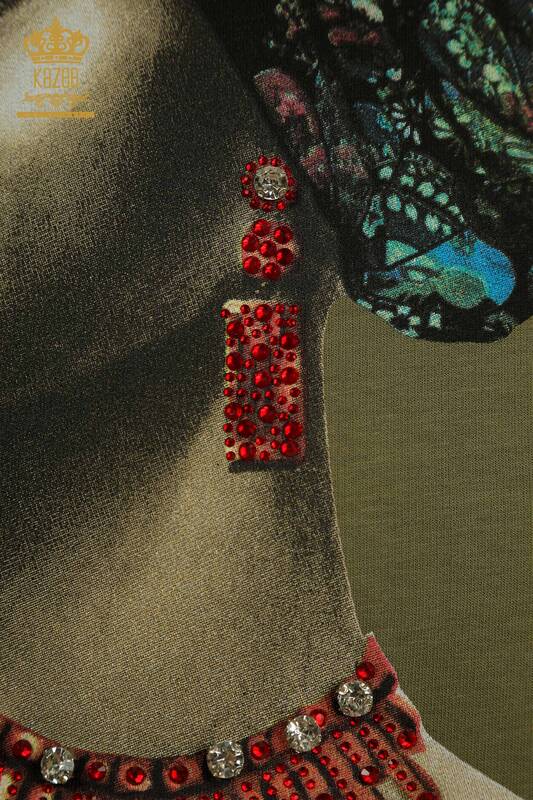 Женское платье оптом с карманами цвета хаки - 2402-231039 | S&M