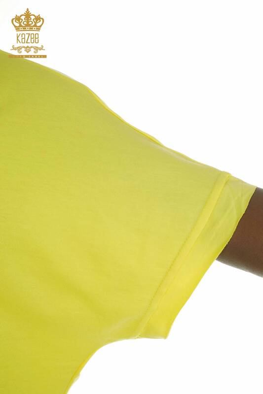 Женское платье с разрезом оптом, желтое - 2402-212229 | S&M