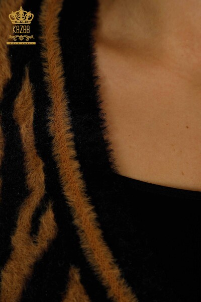 Женский длинный кардиган из ангоры оптом, два цвета: коричневый и черный - 30587 | КАZEE - Thumbnail