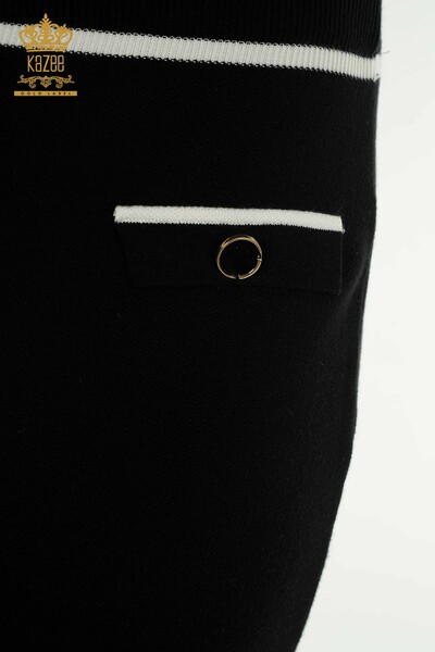 Женский костюм из двух частей оптом в полоску с черными пуговицами - 30791 | КАZEE - Thumbnail
