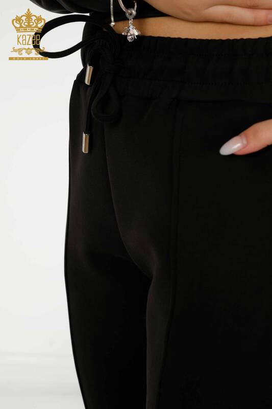 Черный женский спортивный костюм с основными карманами оптом - 17579 | КАZEE