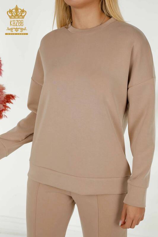 Женский спортивный костюм оптом Базовый карманный норковый - 17579 | КАZEE