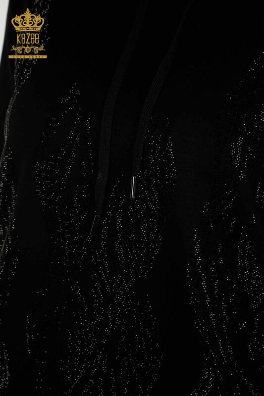 Женский спортивный костюм оптом с капюшоном черный - 17566 | КАZEE