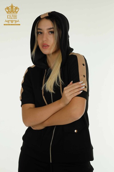 Kazee - Оптовая продажа комплекта женского спортивного костюма двух цветов черной норки - 17673 | КАZEE (1)