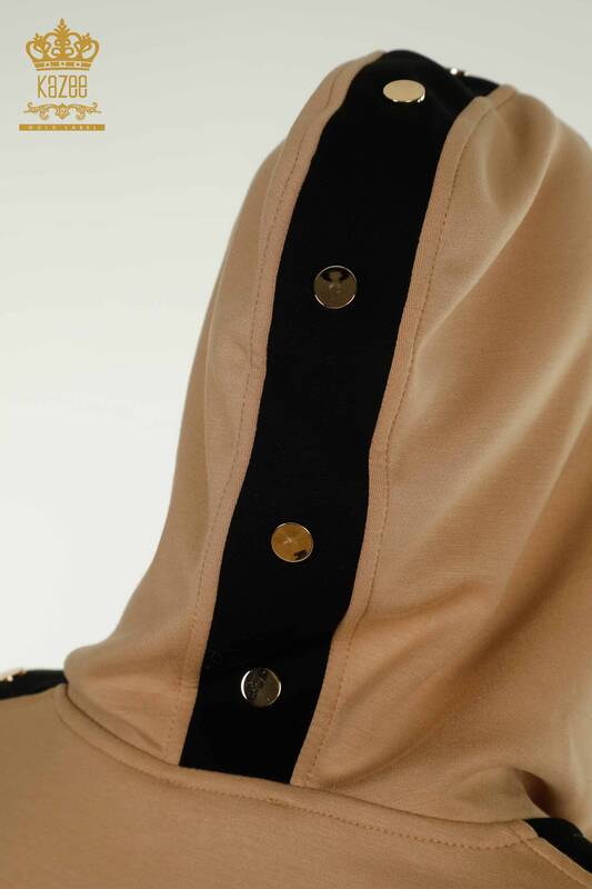 Оптовая продажа комплекта женского спортивного костюма двух цветов норки экрю - 17673 | КАZEE