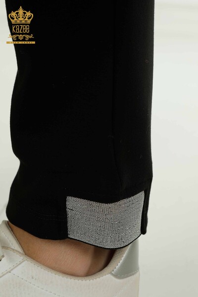 Черный женский спортивный костюм оптом с каменной вышивкой - 17638 | КАZEE - Thumbnail