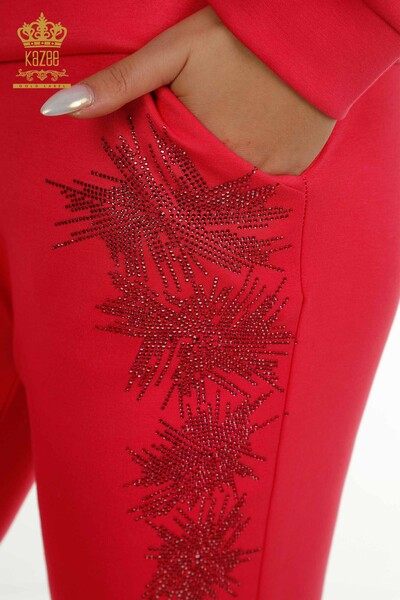 Оптовая продажа женского спортивного костюма с вышивкой камнями цвета фуксии - 17560 | КАZEE - 9