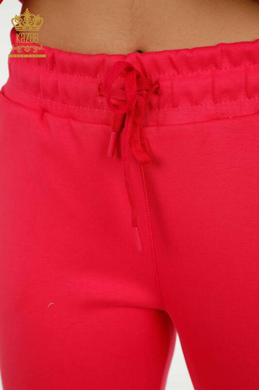 Оптовая продажа женского спортивного костюма с вышивкой камнями цвета фуксии - 17597 | КАZEE