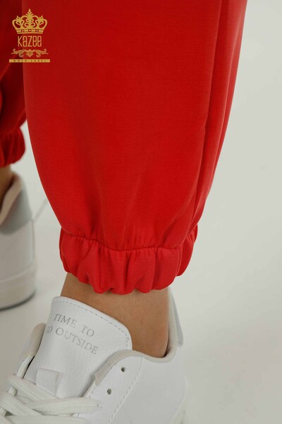 Красный женский спортивный костюм с пуговицами оптом - 17624 | КАZEE - Thumbnail