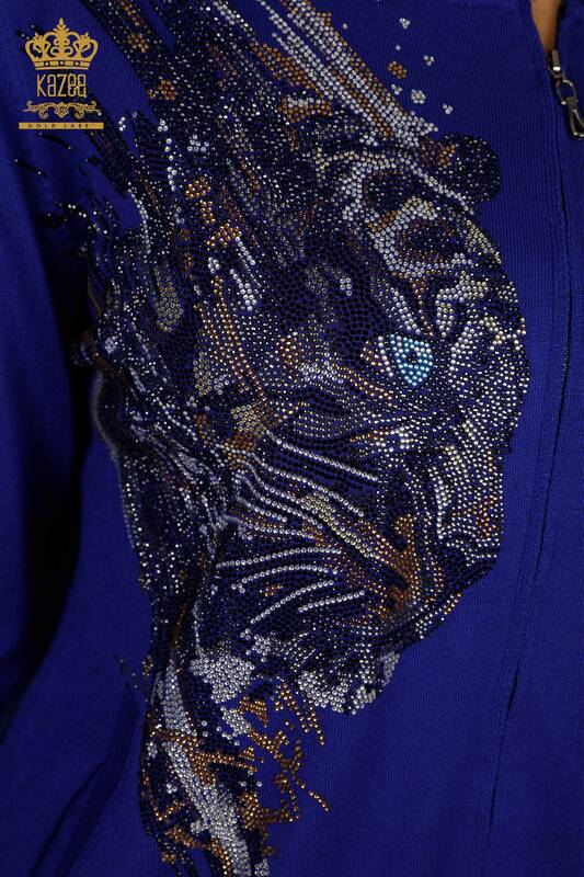 Женский спортивный костюм оптом с леопардовым узором электрический цвет - 16660 | КАZEE