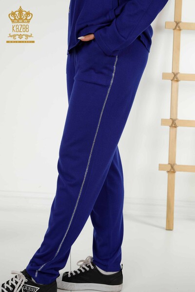 Женский спортивный костюм оптом с леопардовым узором электрический цвет - 16660 | КАZEE - Thumbnail