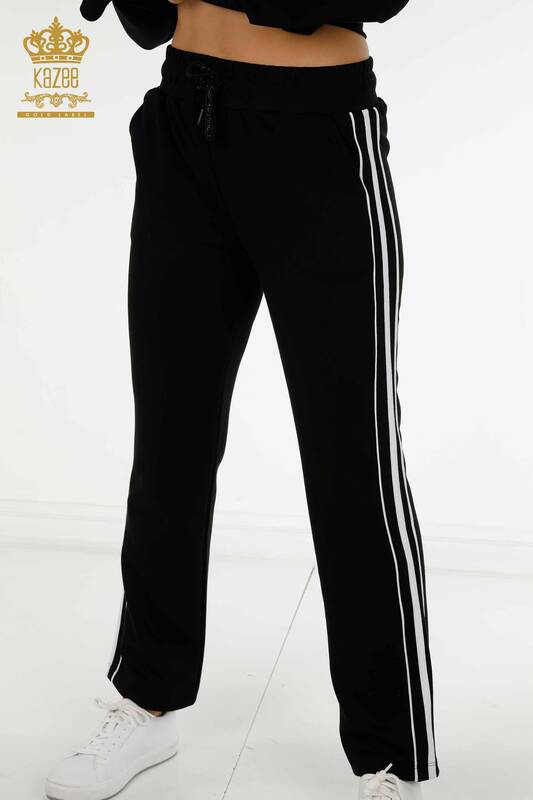 Черный женский спортивный костюм на молнии оптом - 17560 | КАZEE