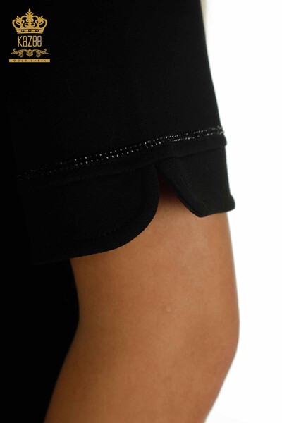 Черный женский спортивный костюм на молнии оптом - 17636 | КАZEE - Thumbnail