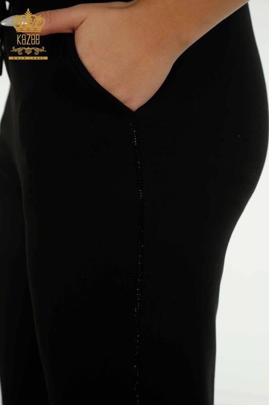 Черный женский спортивный костюм на молнии оптом - 17636 | КАZEE