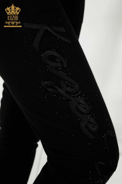 Черный женский спортивный костюм с молнией оптом - 30638 | КАZEE - Thumbnail