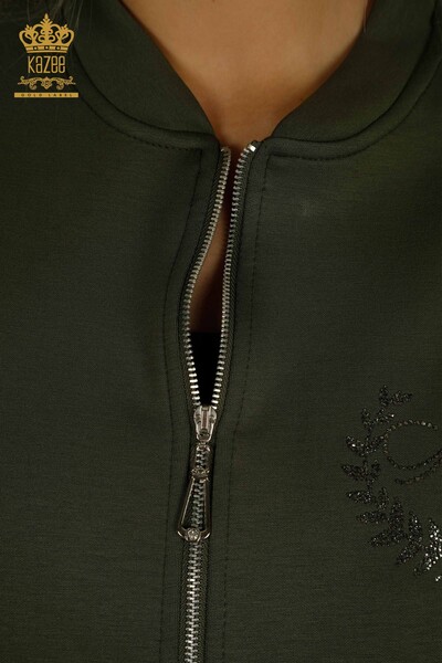 Женский спортивный костюм оптом на молнии цвета хаки - 17636 | КАZEE - Thumbnail