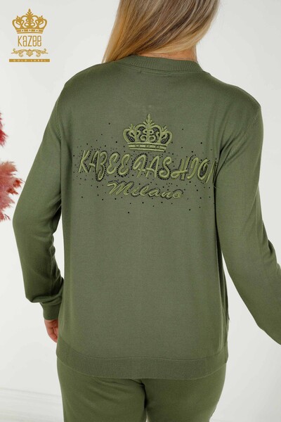 Женский спортивный костюм на молнии цвета хаки оптом - 30638 | КАZEE - 10