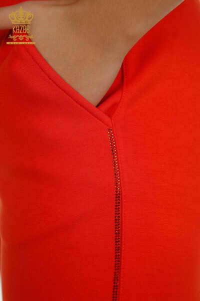 Женский спортивный костюм на молнии оптом оранжевый - 17636 | КАZEE - Thumbnail