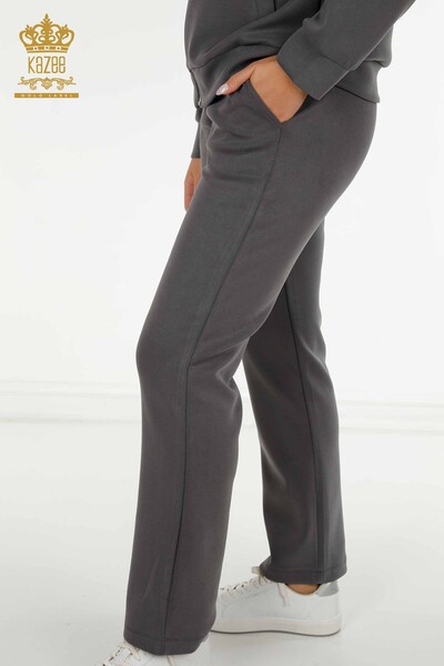 Женский спортивный костюм оптом на молнии, серый - 17619 | КАZEE - Thumbnail
