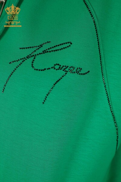 Женский спортивный костюм оптом на молнии, зеленый - 20415 | КАZEE - Thumbnail