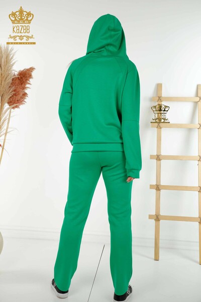 Женский спортивный костюм оптом на молнии, зеленый - 20415 | КАZEE - Thumbnail