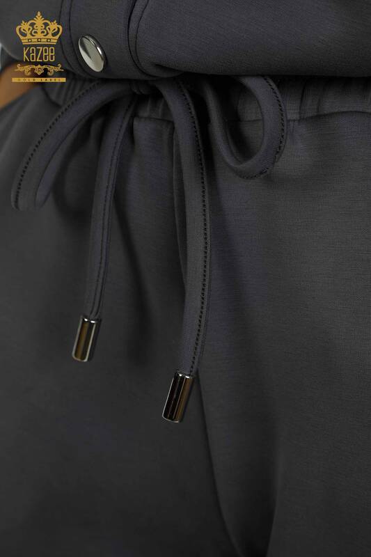 Оптовая продажа женского спортивного костюма с пуговицами серого цвета - 17624 | КАZEE