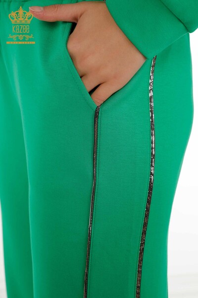 Оптовая продажа женского спортивного костюма с пуговицами зеленого цвета - 17551 | КАZEE - Thumbnail