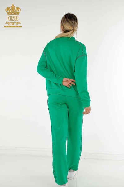 Оптовая продажа женского спортивного костюма с пуговицами зеленого цвета - 17551 | КАZEE - Thumbnail