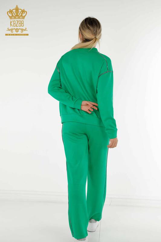 Оптовая продажа женского спортивного костюма с пуговицами зеленого цвета - 17551 | КАZEE
