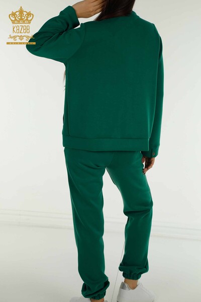 Оптовая продажа женского спортивного костюма с пуговицами зеленого цвета - 17624 | КАZEE - Thumbnail