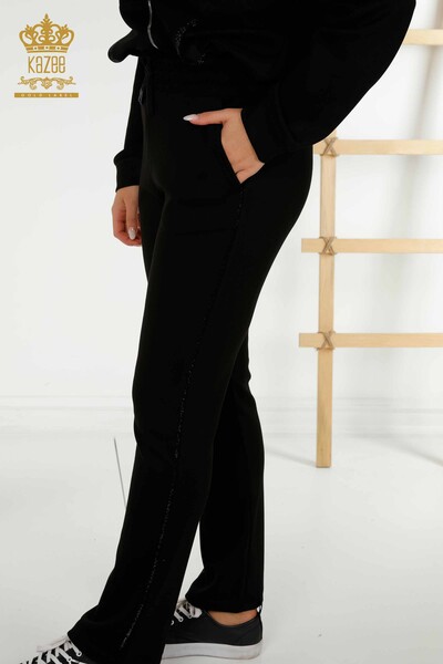 Женский спортивный костюм оптом с капюшоном черный - 20415 | КАZEE - 8