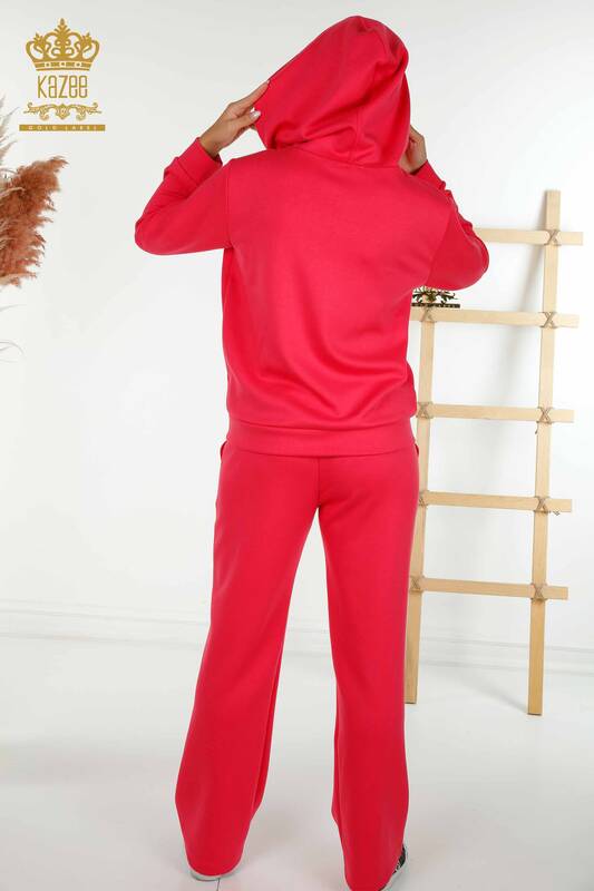 Женский спортивный костюм оптом с капюшоном цвета фуксии - 17598 | КАZEE