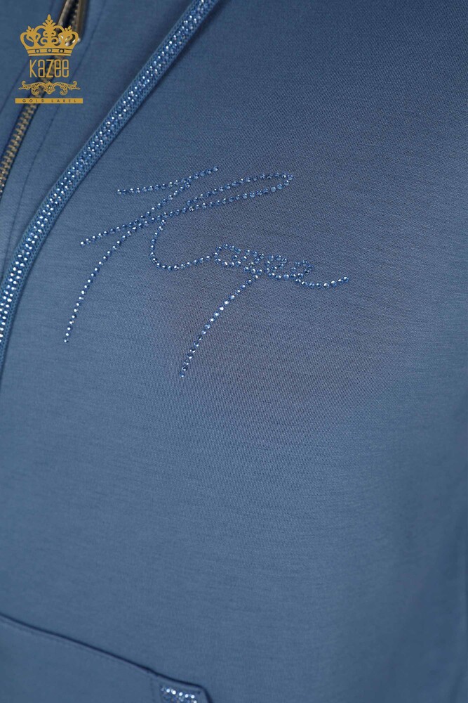 Женский спортивный костюм с капюшоном цвета индиго оптом - 17598 | КАZEE - 6