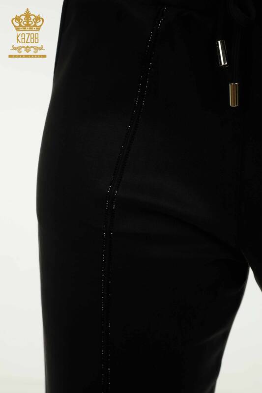 Женский спортивный костюм оптом с капюшоном на молнии, черный - 17618 | КАZEE