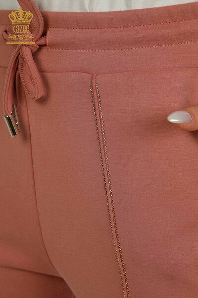 Женский спортивный костюм оптом с капюшоном на молнии Розовый Сушеный - 17618 | КАZEE - Thumbnail