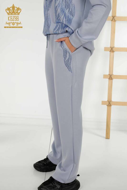 Женский спортивный костюм оптом с капюшоном синий - 17566 | КАZEE