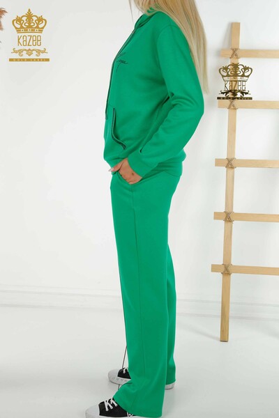 Зеленый женский спортивный костюм с капюшоном оптом - 17598 | КАZEE - Thumbnail