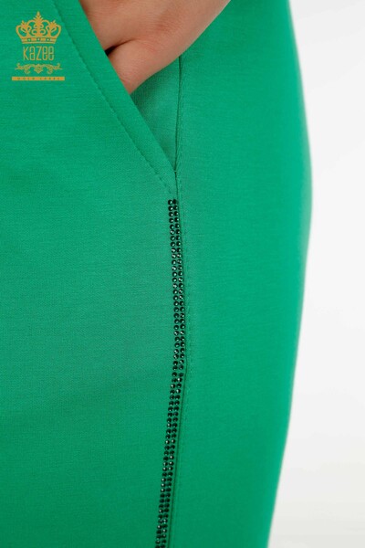 Женский спортивный костюм оптом с капюшоном, зеленый - 20414 | КАZEE - Thumbnail