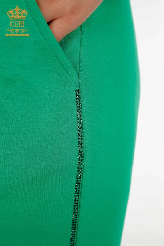 Женский спортивный костюм оптом с капюшоном, зеленый - 20414 | КАZEE