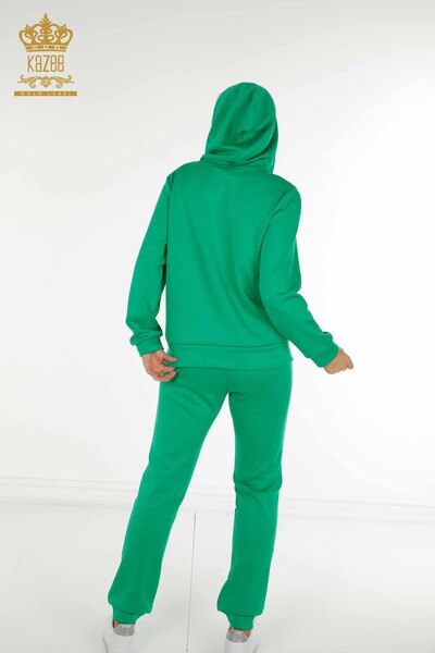 Женский спортивный костюм оптом с капюшоном, зеленый - 20414 | КАZEE - Thumbnail