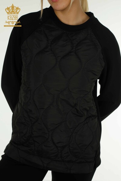 Женский спортивный костюм с карманами оптом, черный - 17632 | КАZEE - Thumbnail