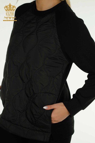 Женский спортивный костюм с карманами оптом, черный - 17632 | КАZEE - Thumbnail