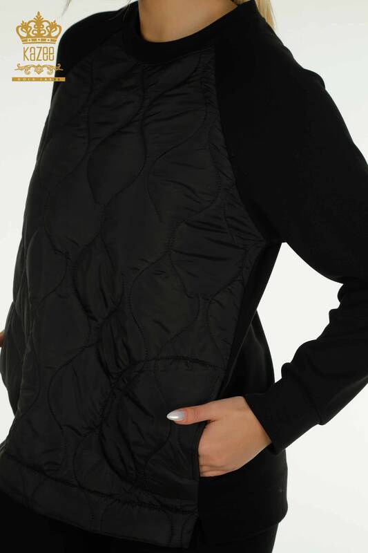 Женский спортивный костюм с карманами оптом, черный - 17632 | КАZEE