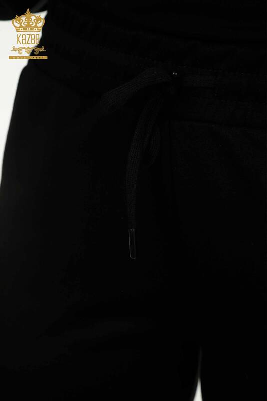 Женский спортивный костюм с карманами оптом, черный - 17632 | КАZEE
