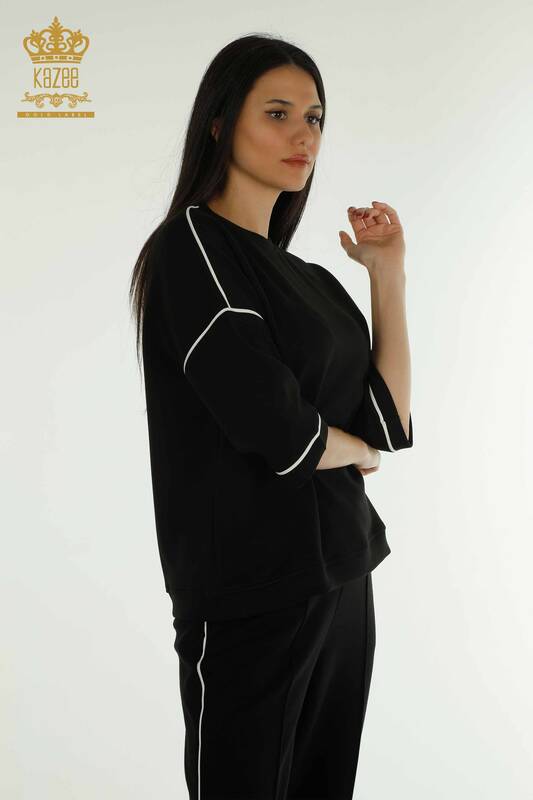 Черный женский спортивный костюм с карманами оптом - 17698 | КАZEE