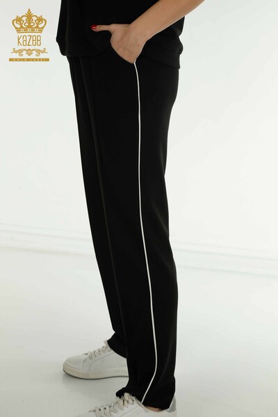 Черный женский спортивный костюм с карманами оптом - 17698 | КАZEE - Thumbnail