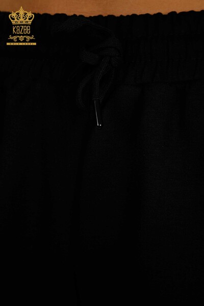 Оптовая продажа женского спортивного костюма с коротким рукавом черного цвета - 17692 | КАZEE - Thumbnail