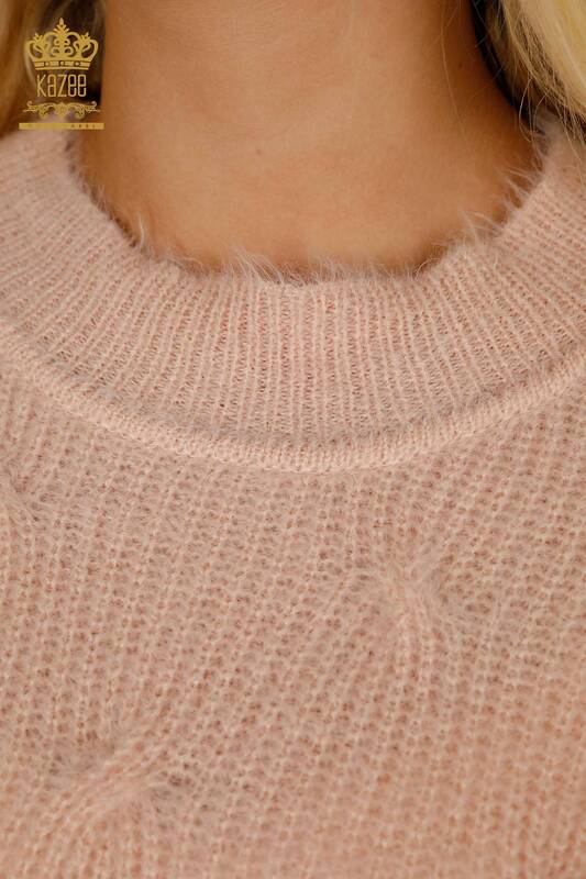 Женский вязаный свитер оптом из ангорской пудры - 19063 | КАZEE